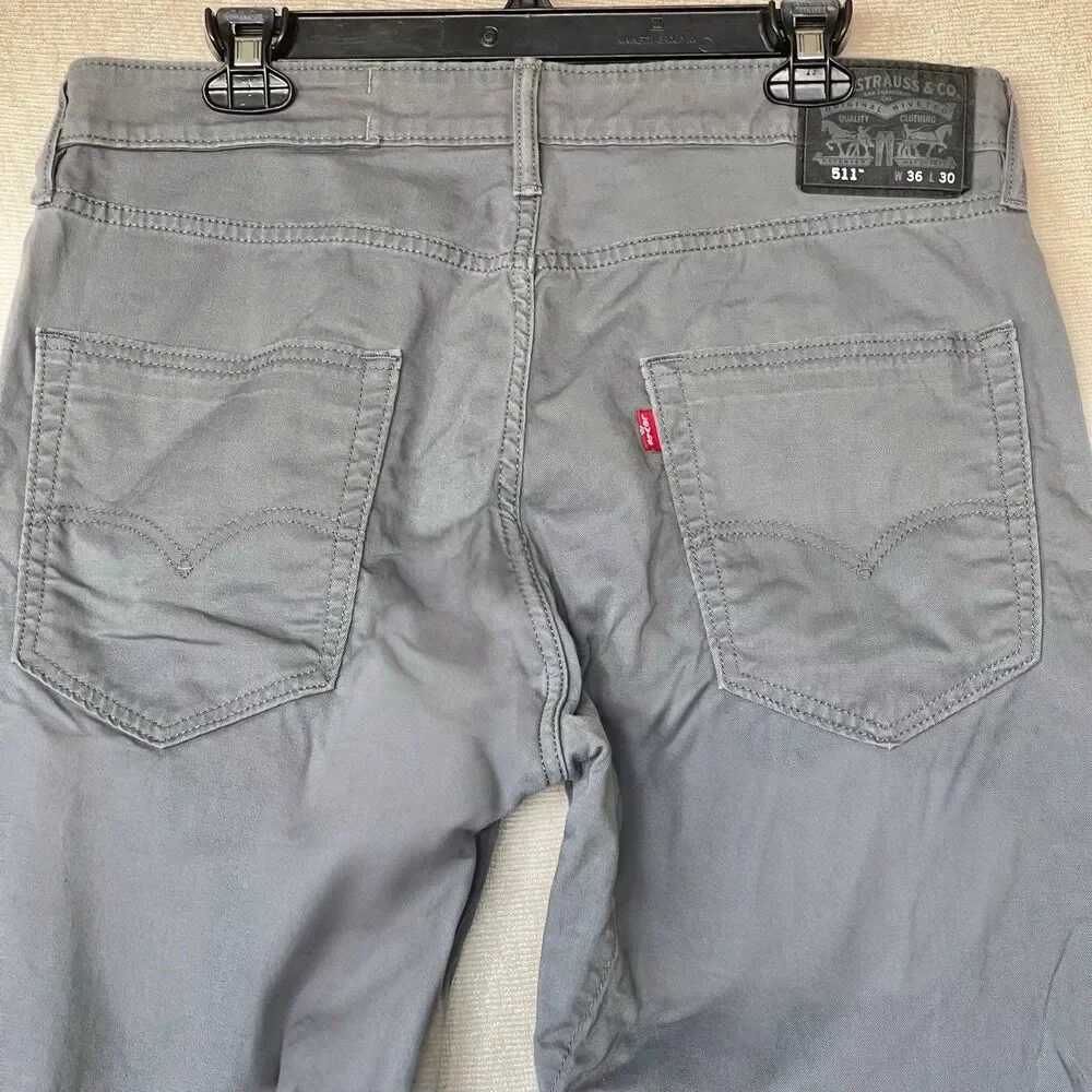 Levi Strauss & Co. Men's 511 Gray Jeans Pants 36×30 Streetwear Grunge Straight